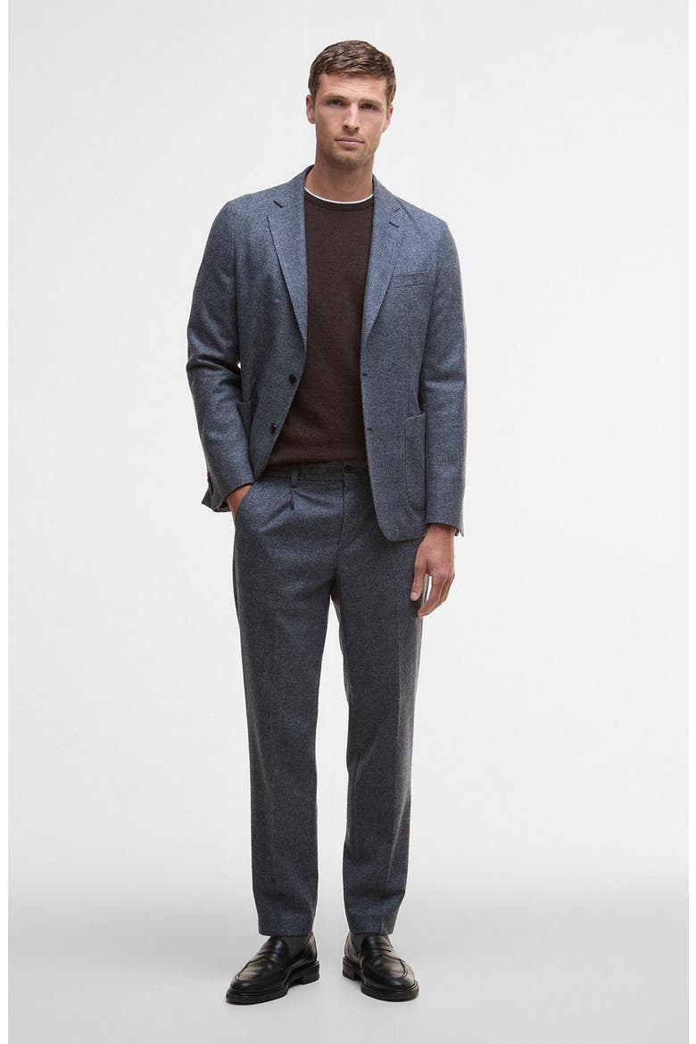 Kensington Pleated Glen Check Wool Blend Flannel Suit Pants, Alternate, color, NAVY