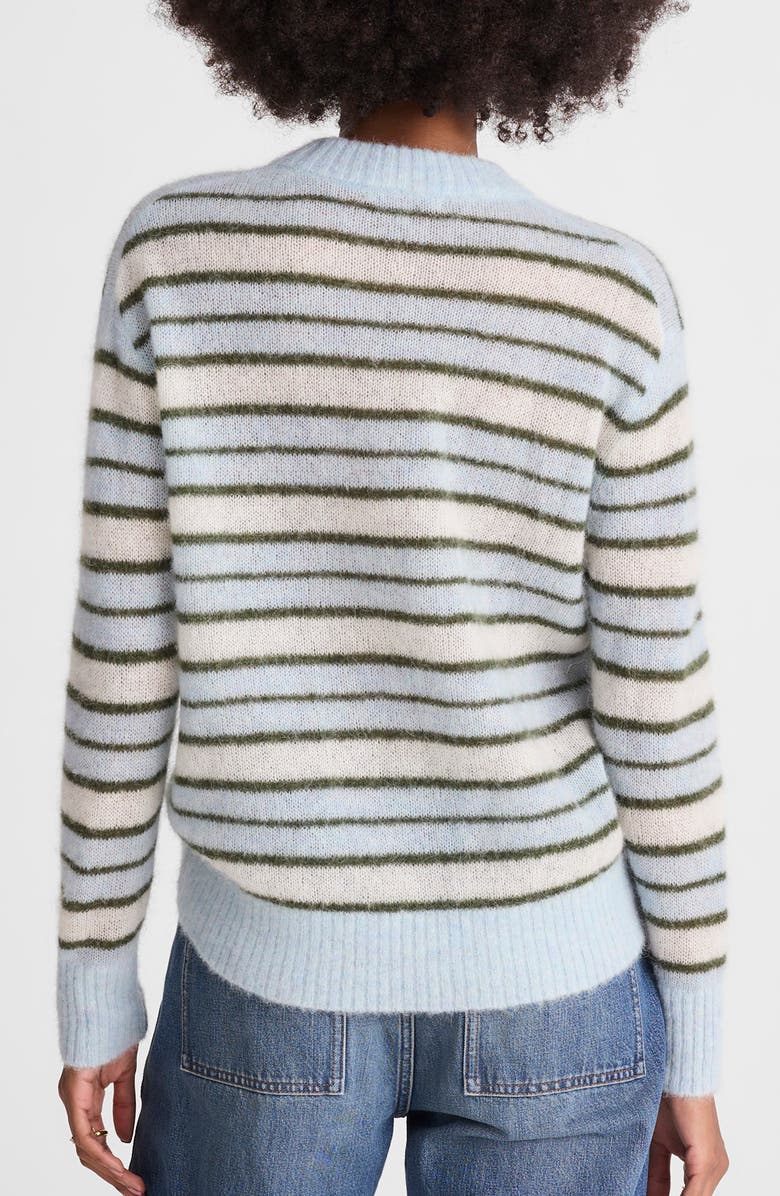 Madewell Oversize Pullover Sweater, Alternate, color, Aqua Multi Stripe