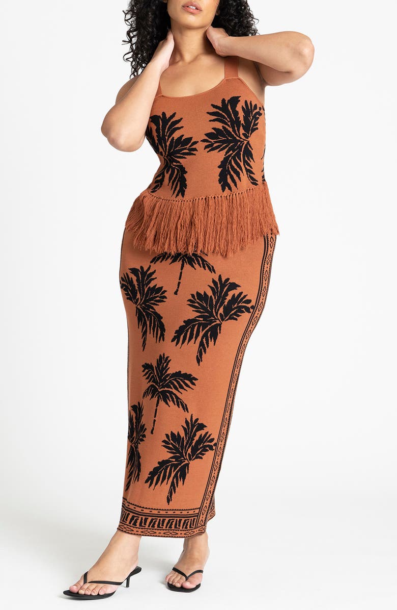 ELOQUII Fringe Crop Sleeveless Sweater, Alternate, color,