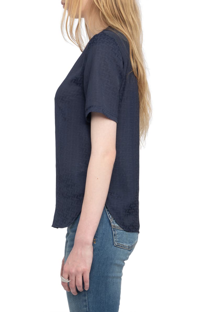 Zadig & Voltaire Terzo Lace-Up Satin Top, Alternate, color, 