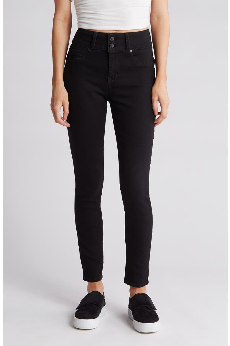 High Waist Curvy Straight Leg Jeans, Main, color, BLACK RINSE