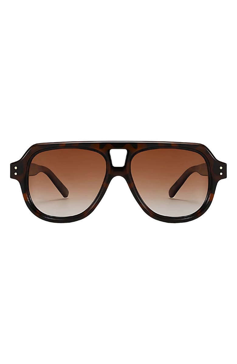 Fifth & Ninth Ender 53mm Polarized Aviator Sunglasses, Main, color, Torte / Brown