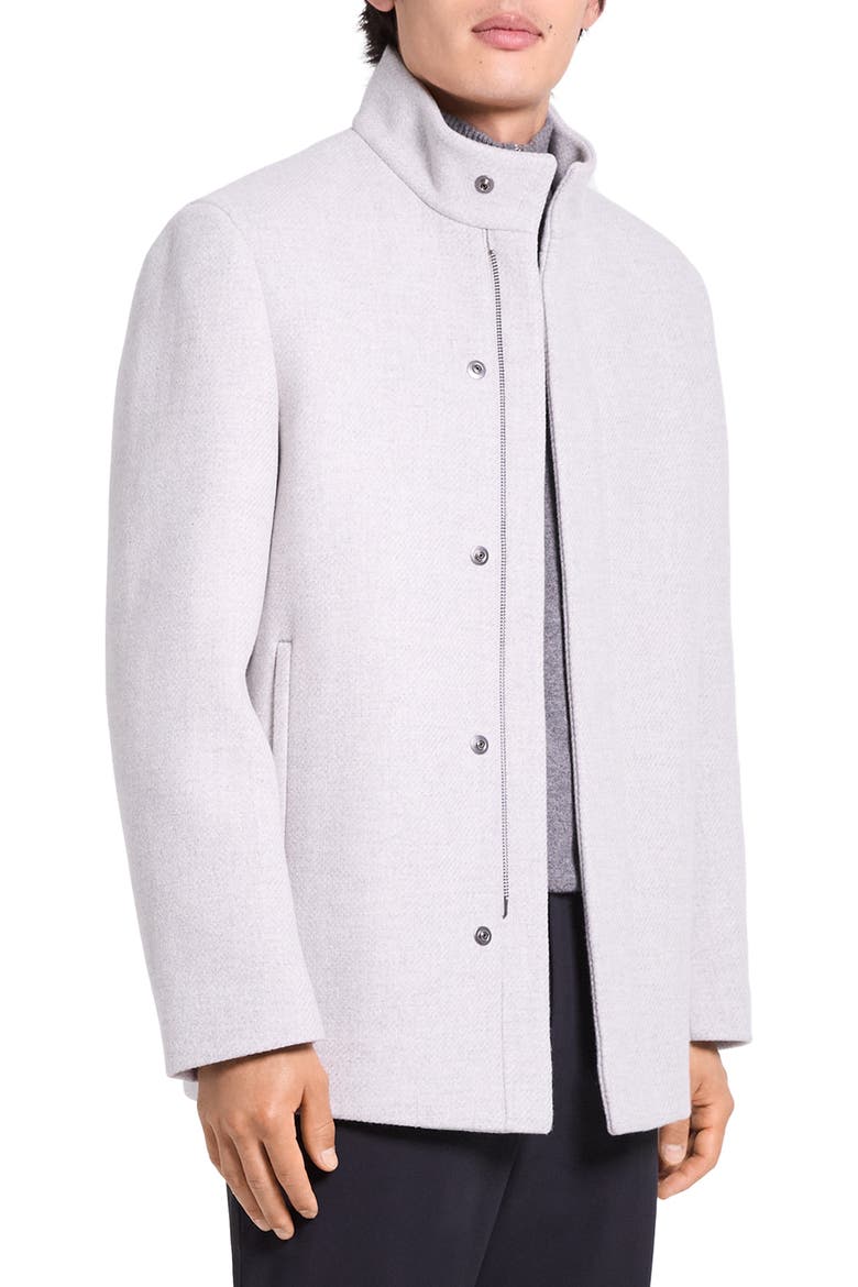 Clarence Wool Melton Coat, Alternate, color, ONYX MELANGE - QLI