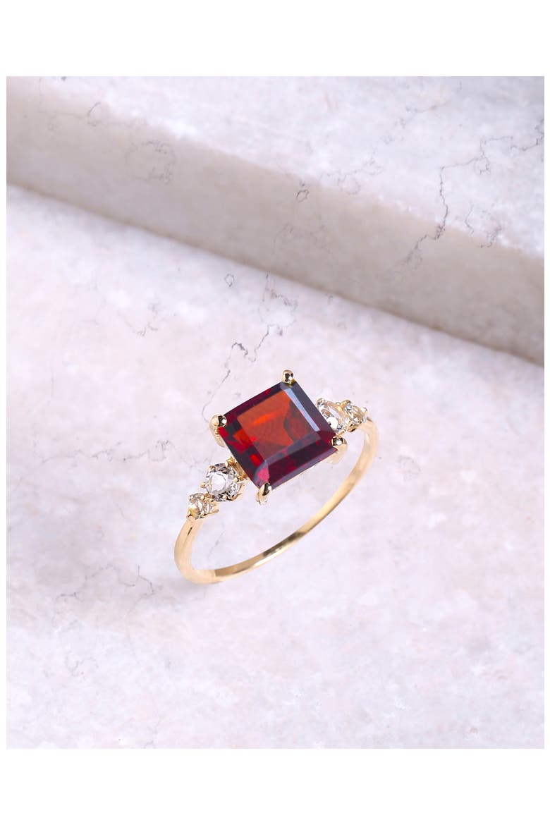 Garnet & Topaz Ring, Alternate, color, RED