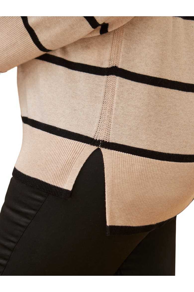 Striped V-Neck Jumper, Alternate, color, Cream
