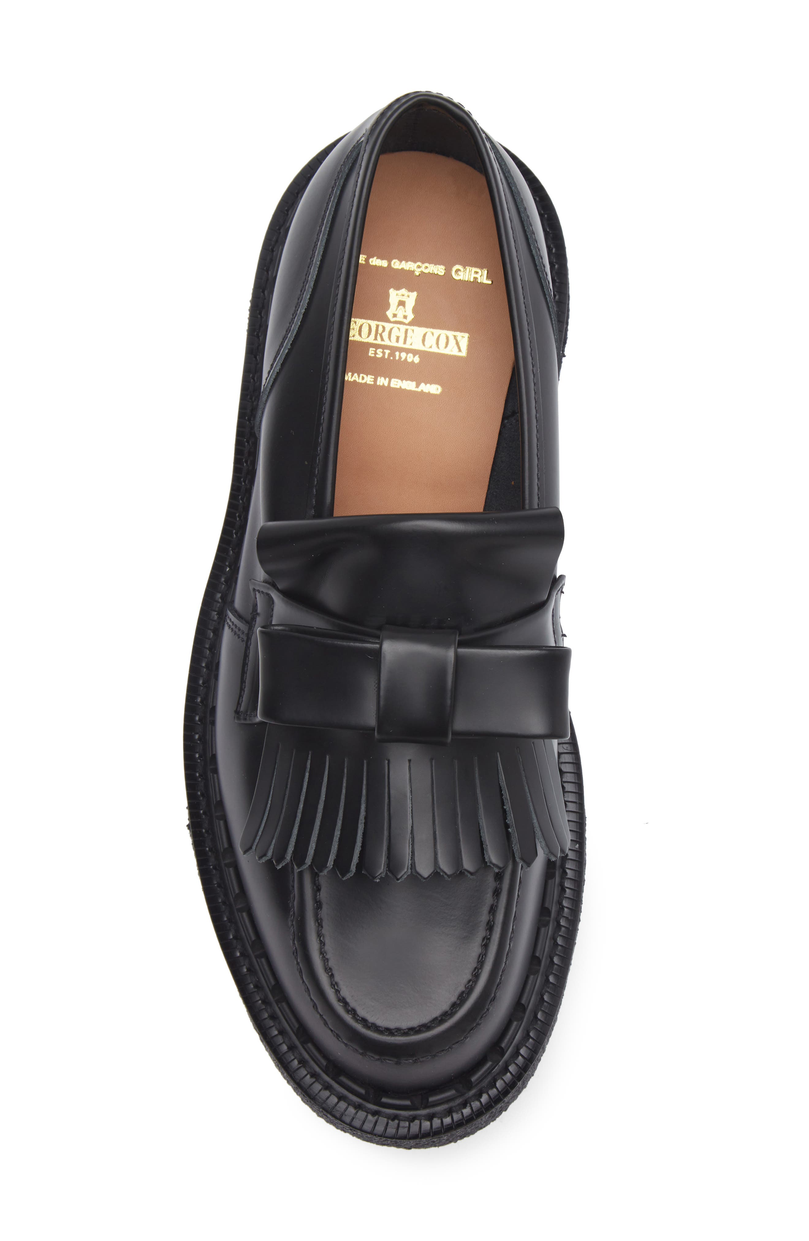 Comme des Garçons Girl x George Cox Ribbon Platform Loafer, Alternate, color, Black
