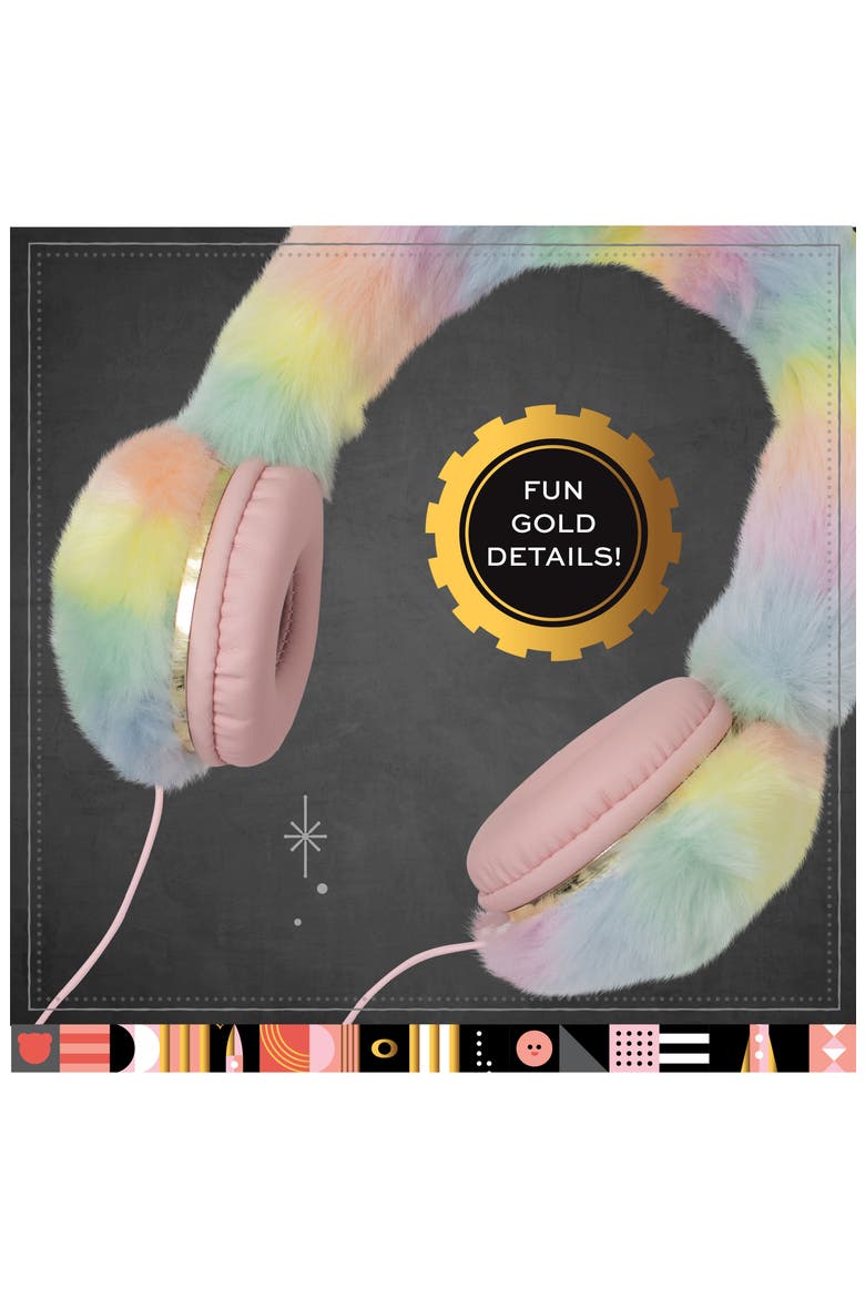 Plush Covered Headphones, Alternate, color, RED