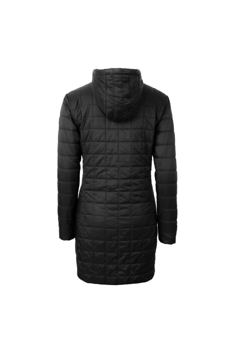 Women's Cutter & Buck Black Sacramento River Cats Rainier Primaloft Eco Insulated Hooded Long Coat, Alternate, color, Black