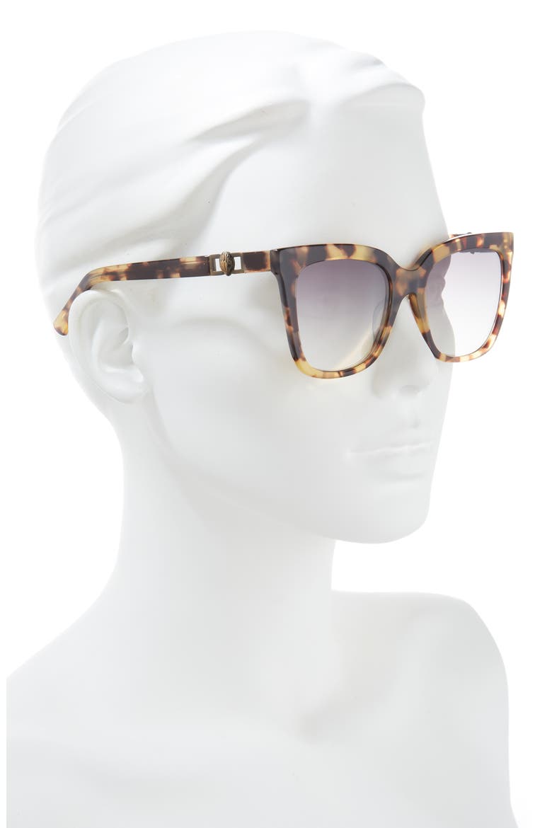 53mm Polarized Cat Eye Sunglasses, Alternate, color, HAVANA/ GOLD FL