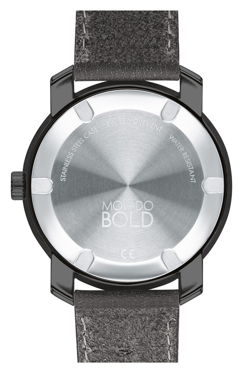Movado Bold Leather Strap Sport Watch, 44.5mm, Alternate, color, 