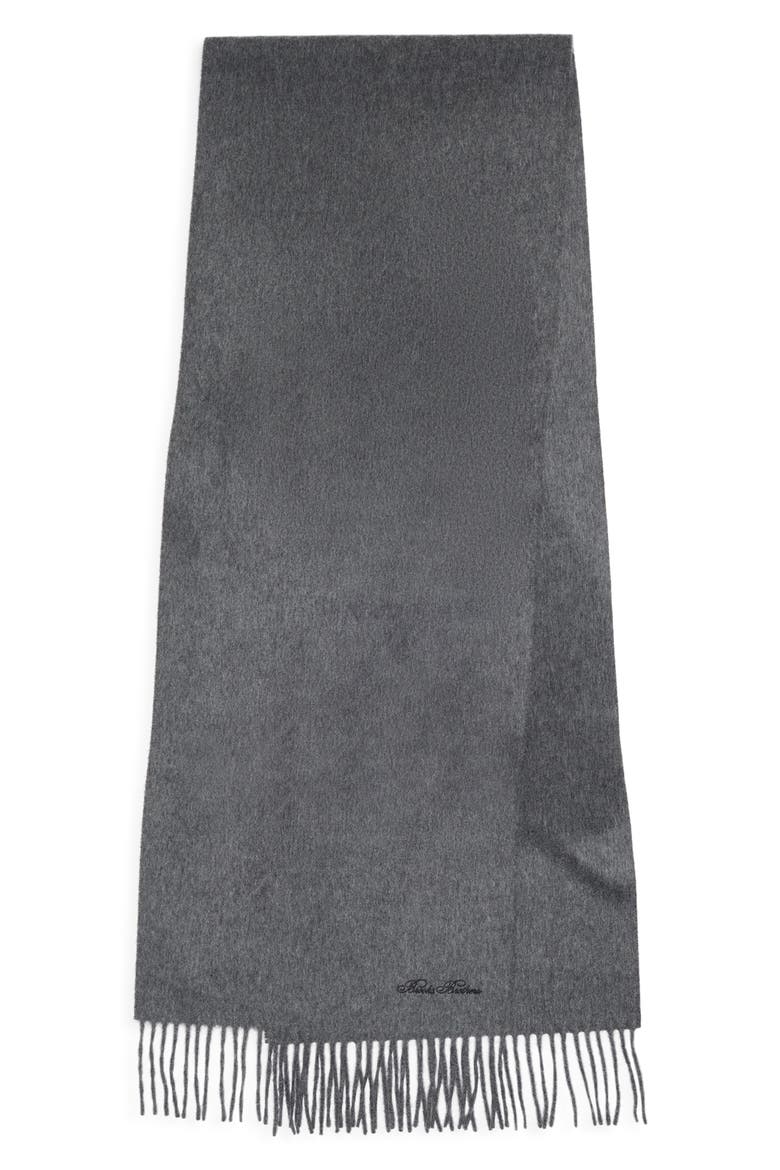 Wool & Cashmere Fringed Scarf, Alternate, color, CHARCOAL
