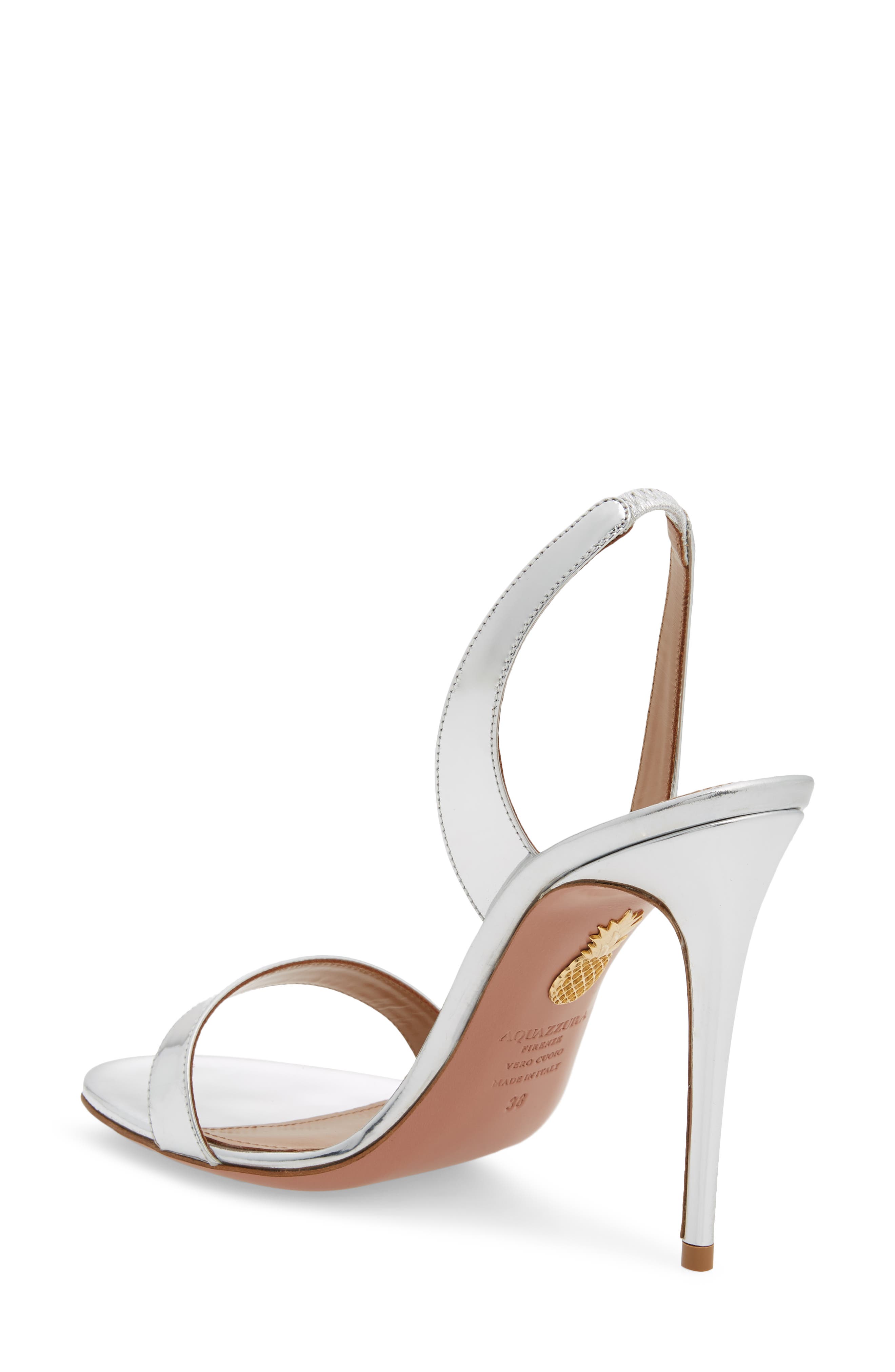 Snake Embossed Slingback Sandal, Alternate, color, SILVER