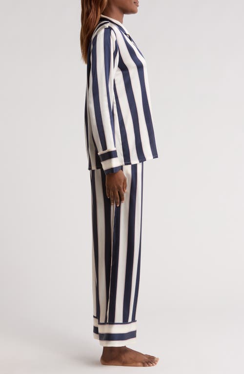 Nordstrom Tailored Stretch Silk Pajamas In Blue
