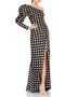 One-Shoulder Polka Dot Sheath Gown