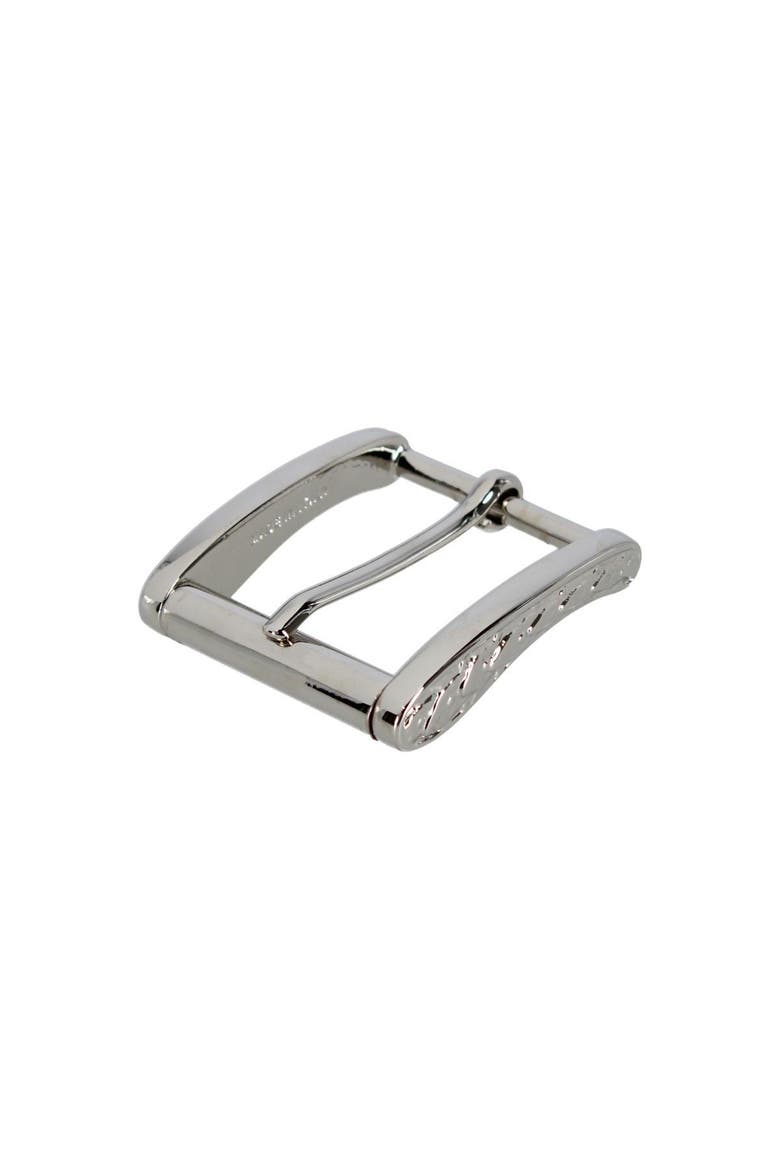 35mm Solid Brass Italian Classic Arched Rectangular Harness Belt Buckle, Alternate, color, English Silver