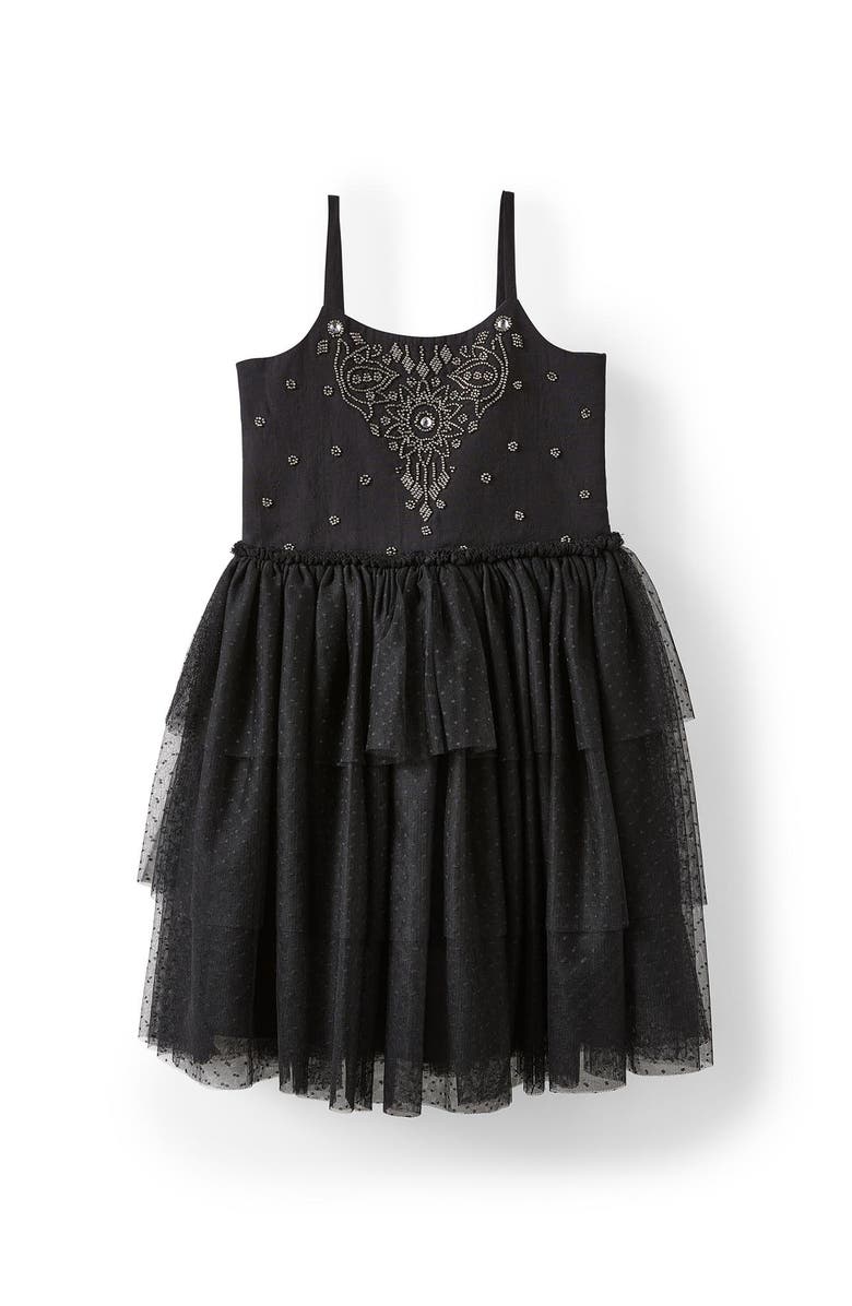 Cotton On Kids Kid's Isabella Dress Up Dress, Main, color, Black Deco Sparkle