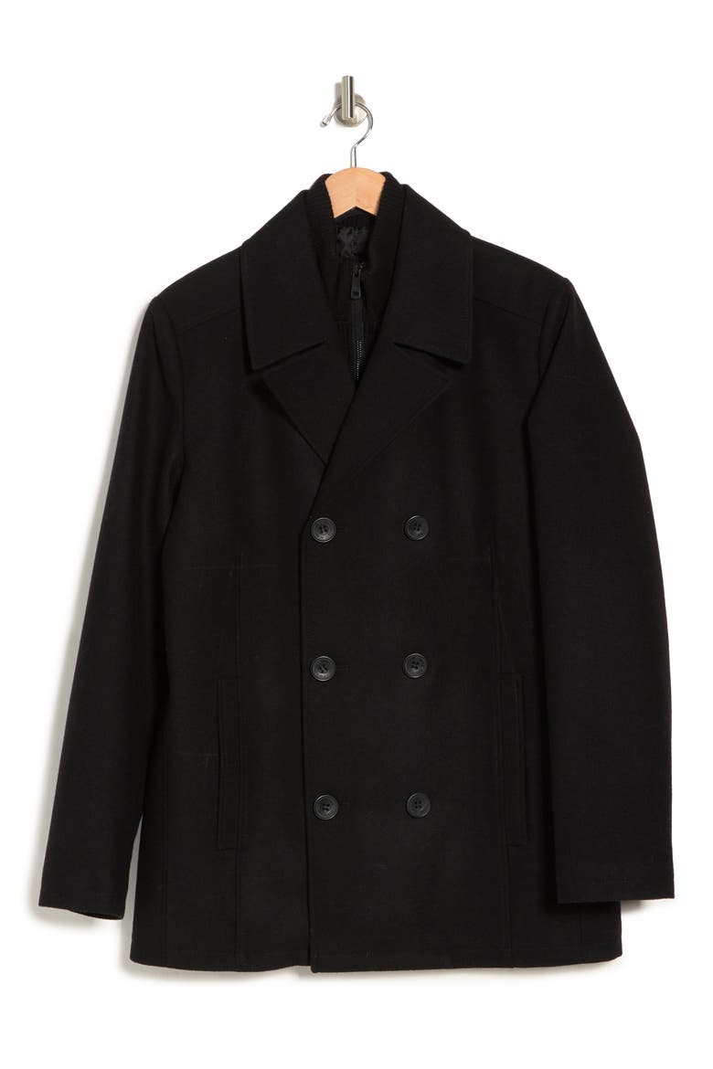 Classic Wool Peacoat, Alternate, color, BLACK