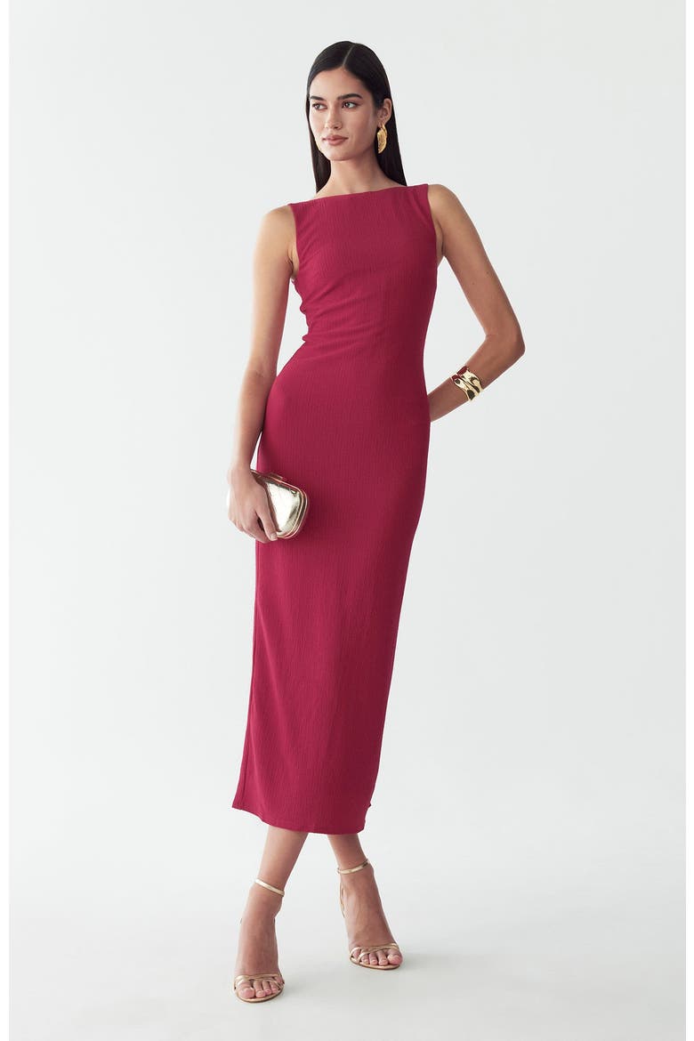 Suny Midi Dress, Alternate, color, Raspberry