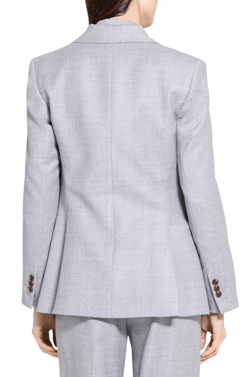 Theory Lynnia Sleek Virgin Wool Blazer In Gray