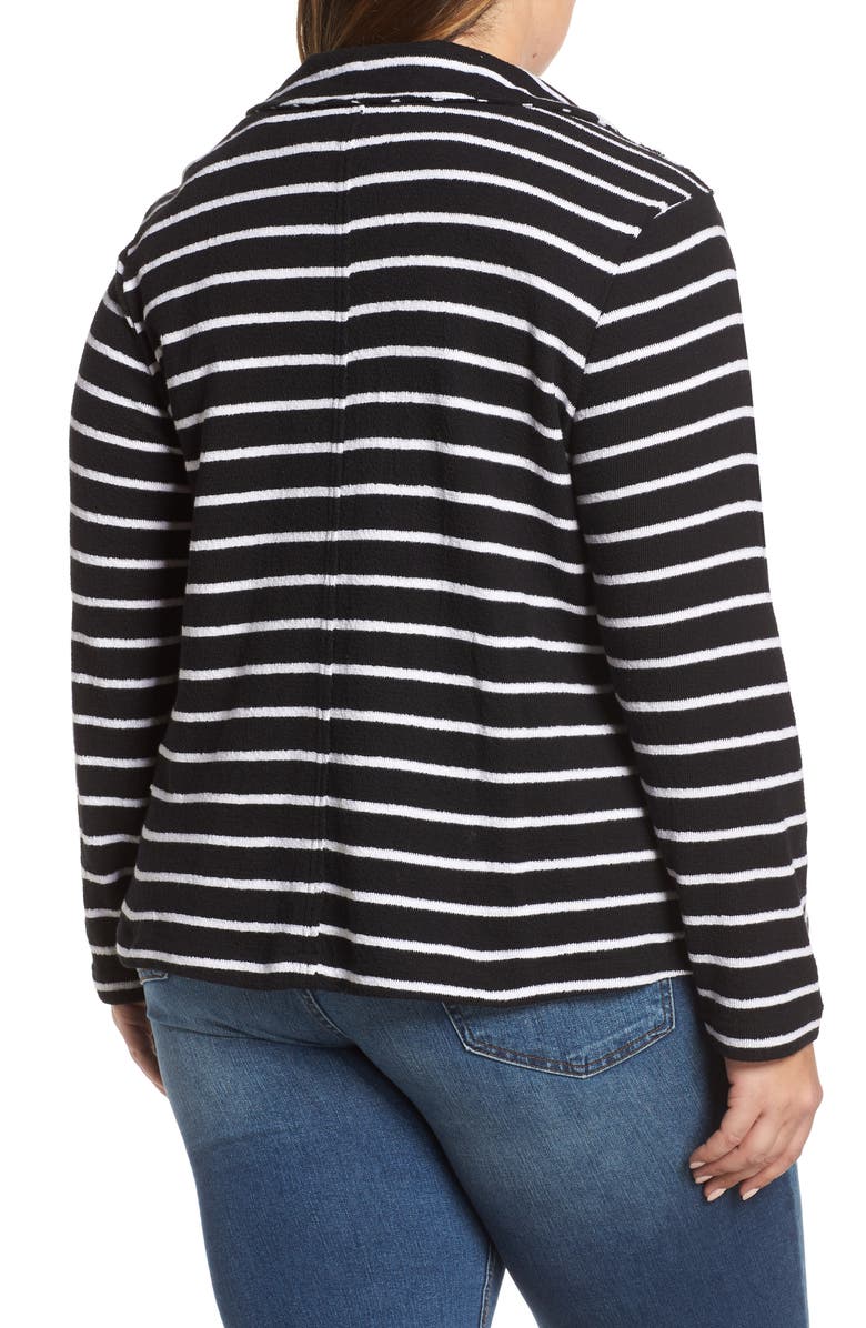 Caslon<sup>®</sup> Drape Front Stripe Jacket, Alternate, color,