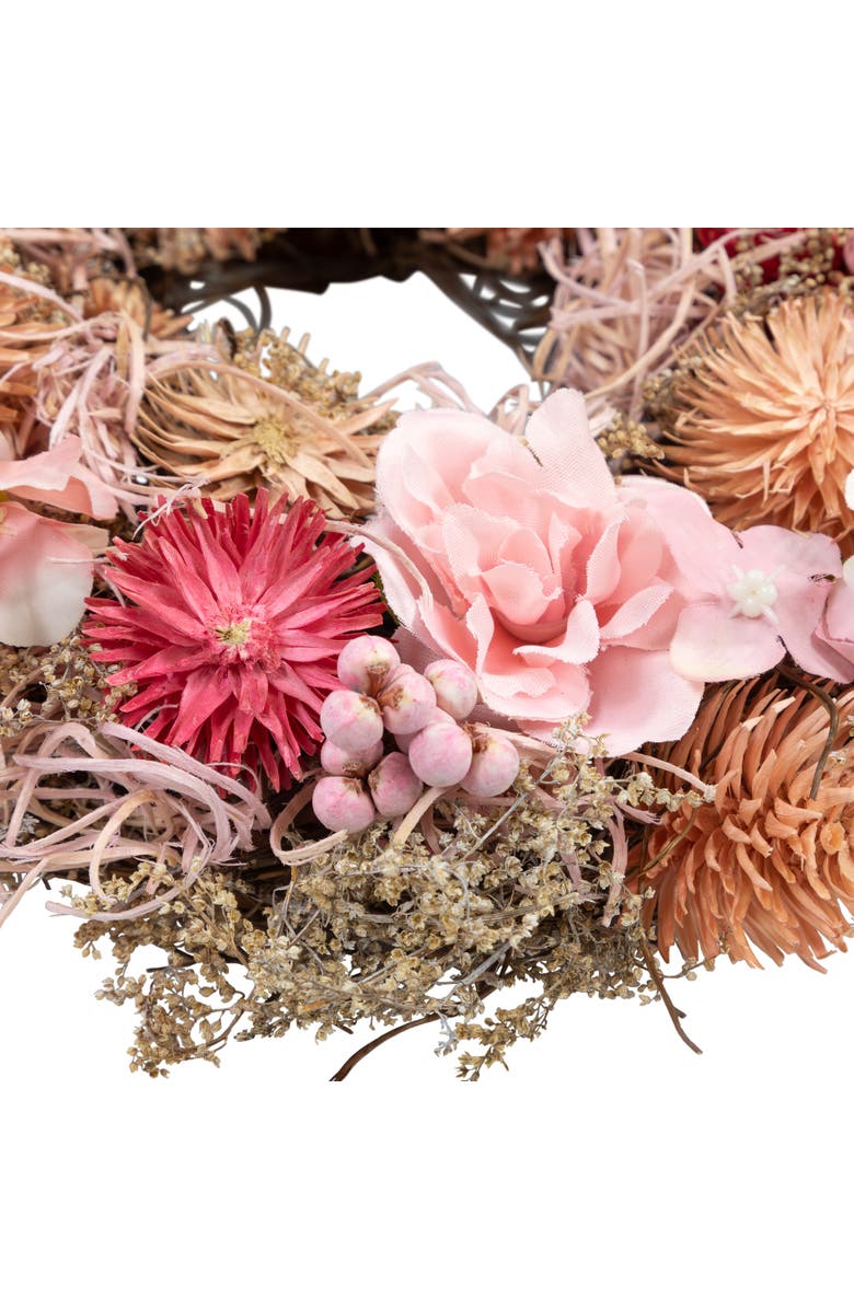 Northlight Mixed Floral Mini Artificial Spring Wreath - 10" - Pink, Alternate, color, Pink