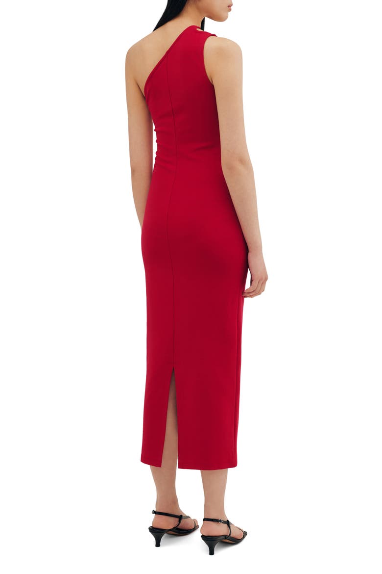 Norwood One-Shoulder Midi Dress, Alternate, color, RED