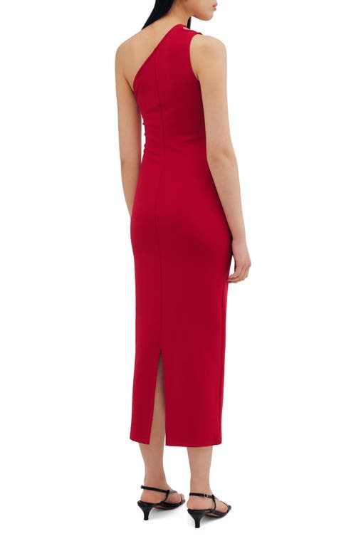 Two Lines By Marcella Norwood One-shoulder Midi Dress In Red