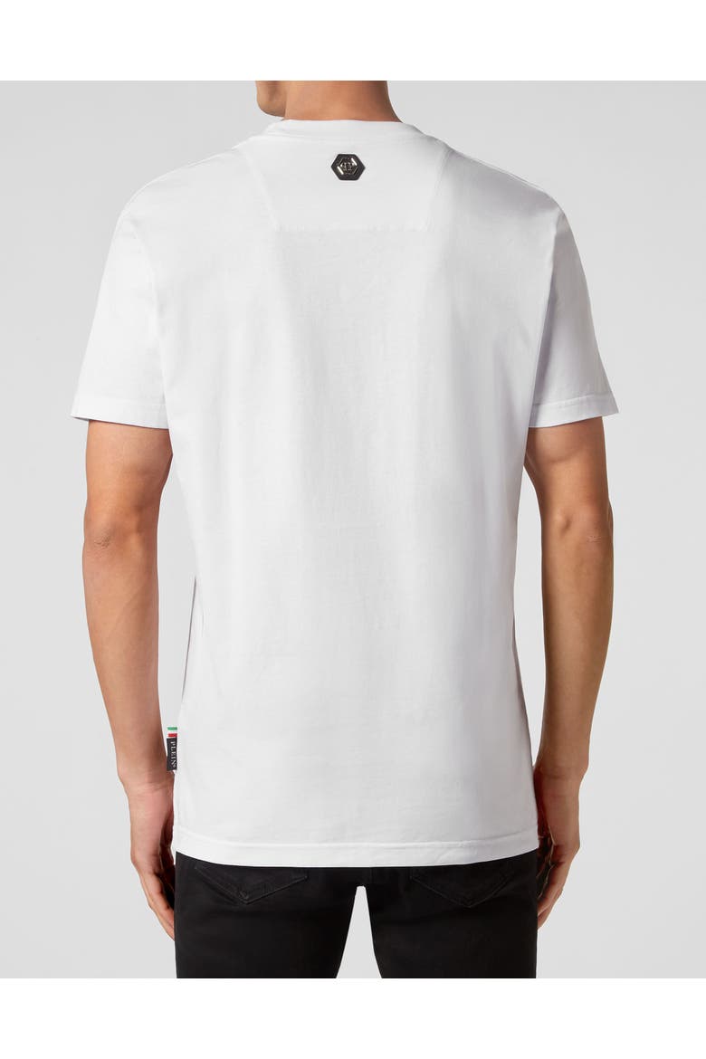 T-Shirt Round Neck Gothic Plein Men, Alternate, color, white