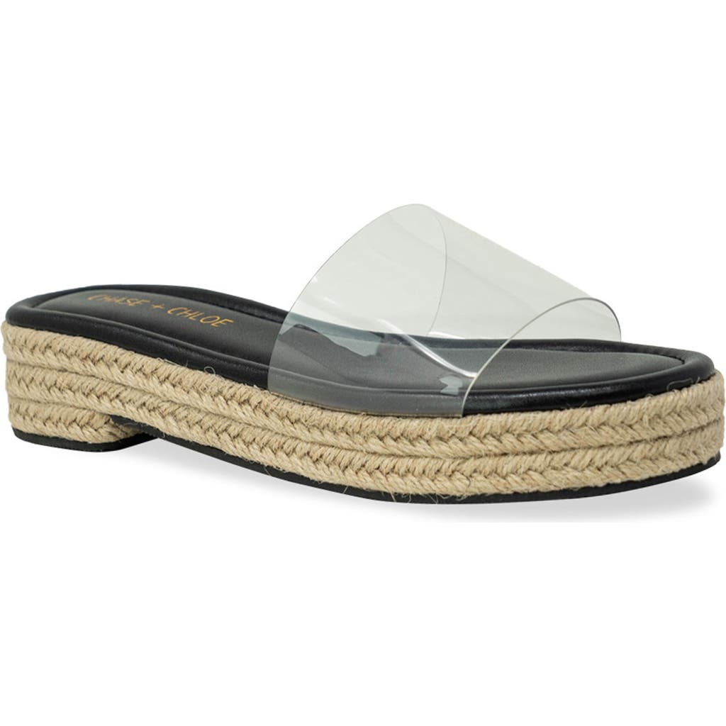 CHASE & CHLOE CHASE AND CHLOE CLEAR PLATFORM SLIDE SANDAL