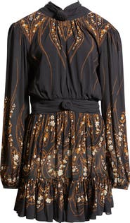 FARM Rio Garden Silhouette Long Sleeve Dress