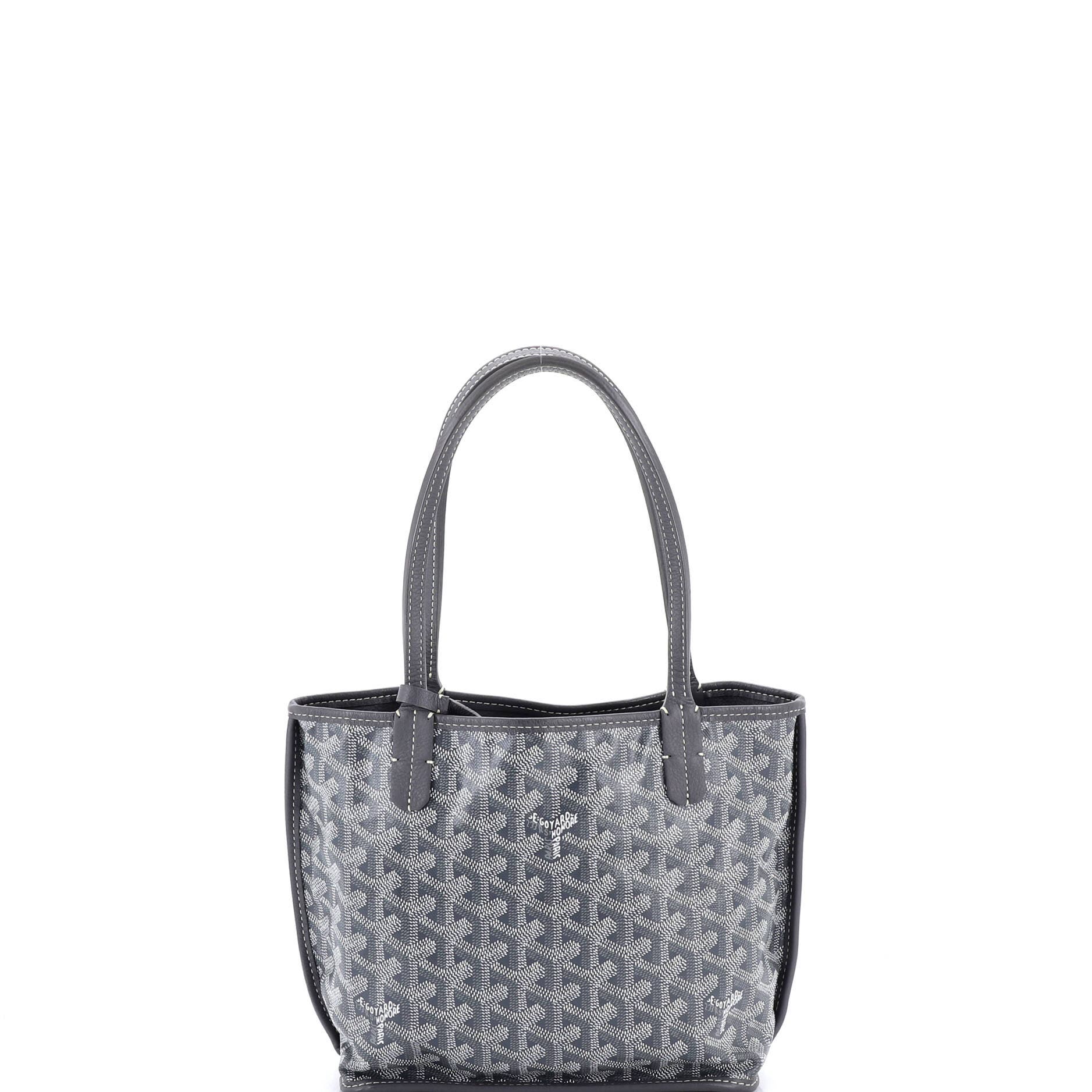 Pre-Owned Goyard Anjou Reversible Tote Coated Canvas Mini, Main, color, Gray
