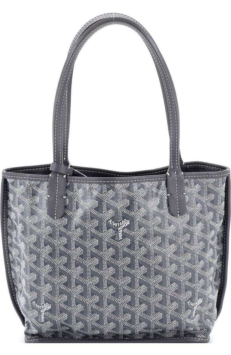 Pre-Owned Goyard Anjou Reversible Tote Coated Canvas Mini, Main, color, Gray