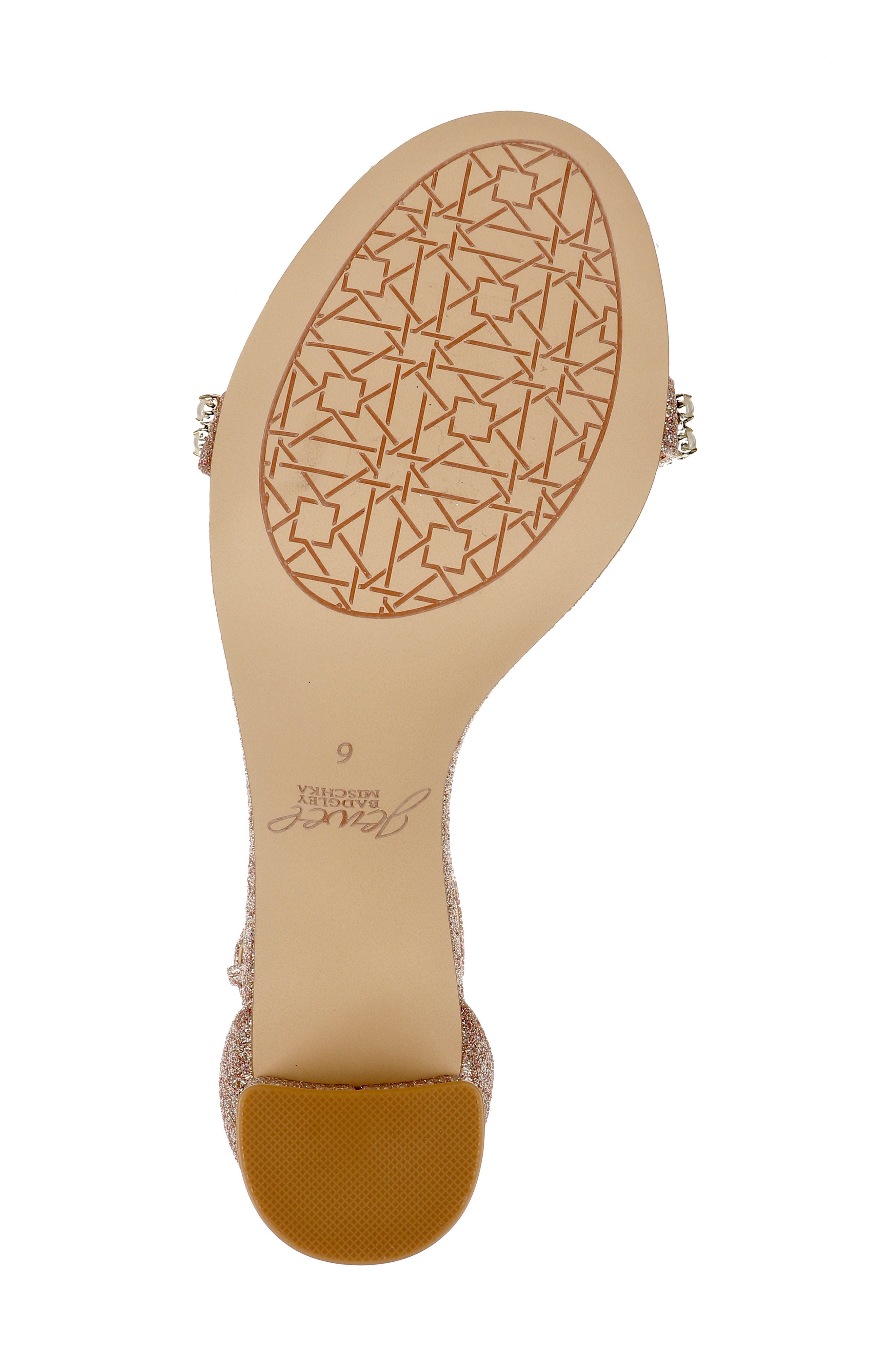 Daylann Ankle Strap Sandal, Alternate, color, ROSE GOLD GLITTER