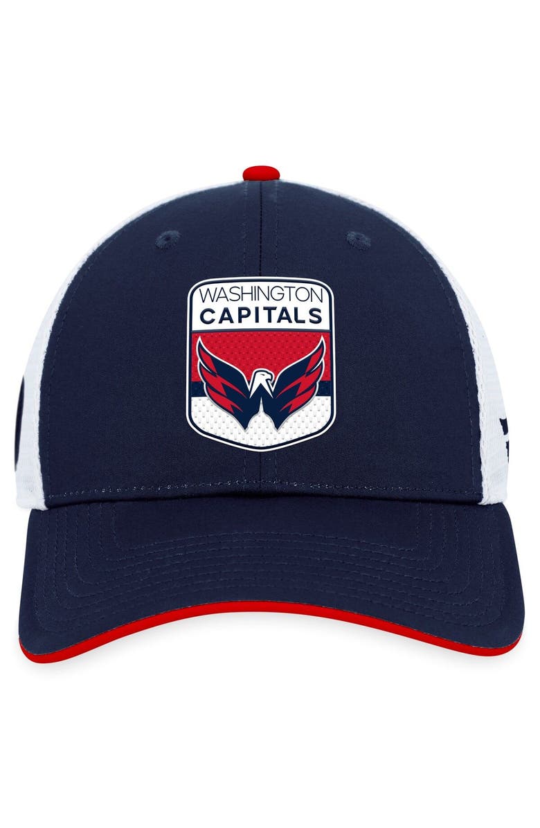 FANATICS Men's Fanatics Branded  Navy Washington Capitals 2023 NHL Draft On Stage Trucker Adjustable Hat, Alternate, color, 