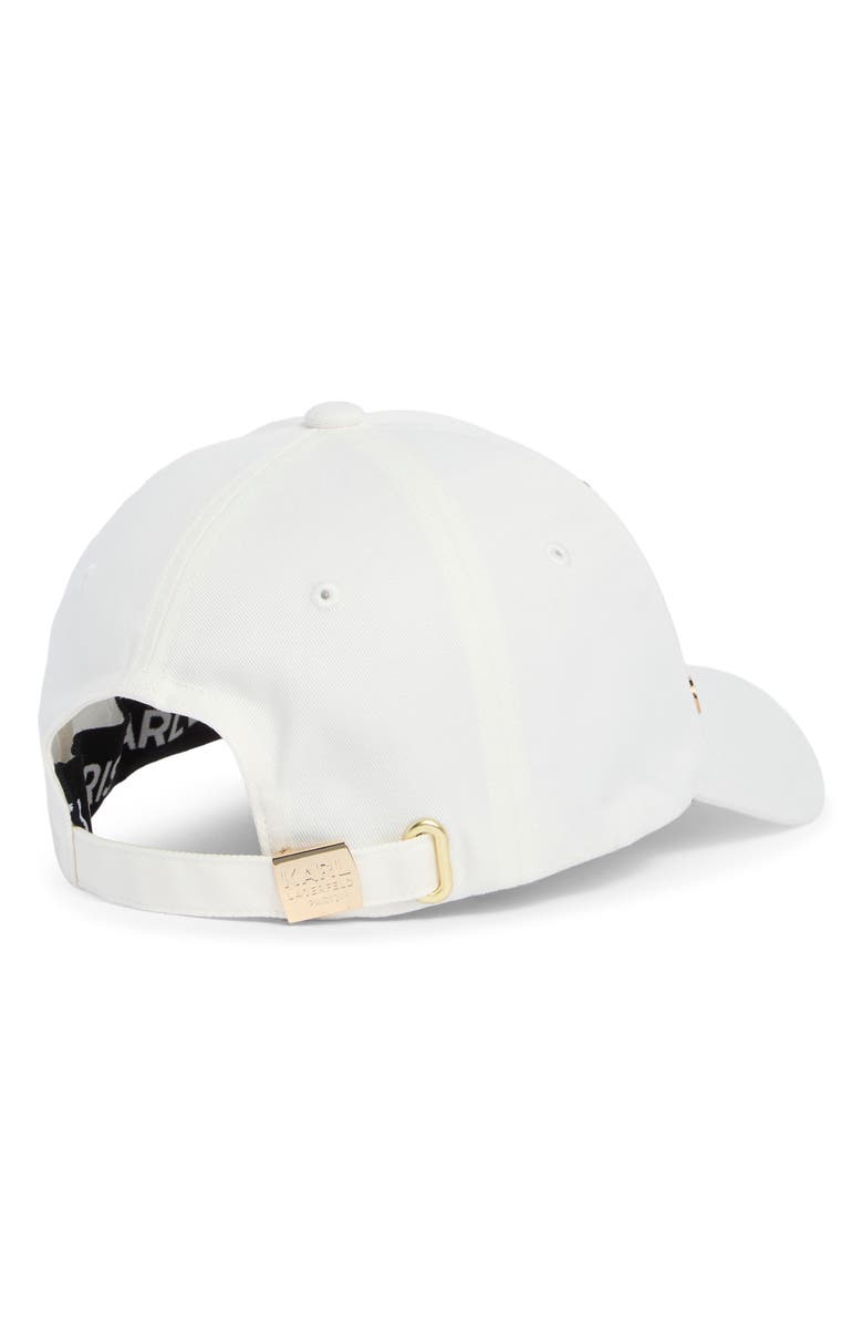KARL LAGERFELD PARIS Karl Atelier Adjustable Baseball Cap, Alternate, color, White