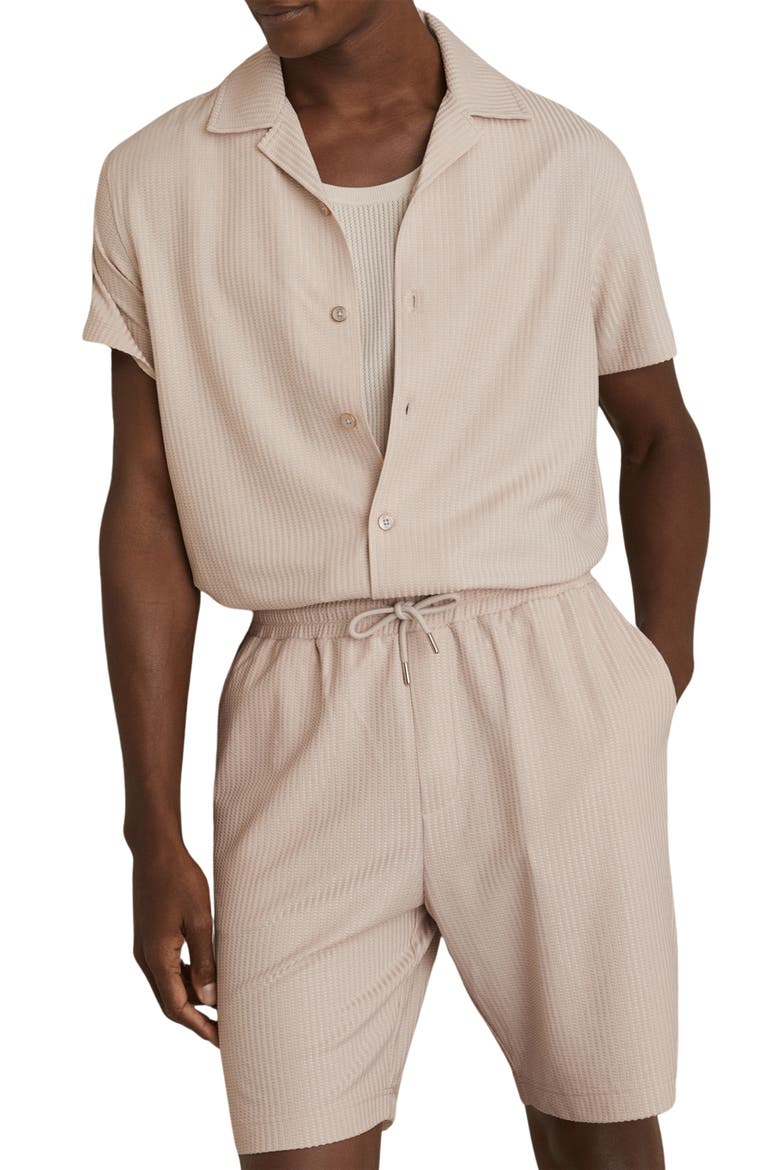 Warwick Short Sleeve Woven Shirt, Main, color, CHAMPAGNE