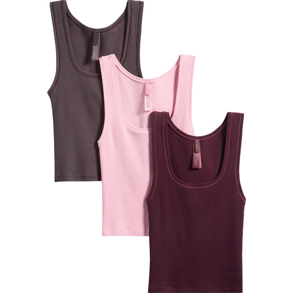 Skims 3-pack Cotton Rib Tank In Multi