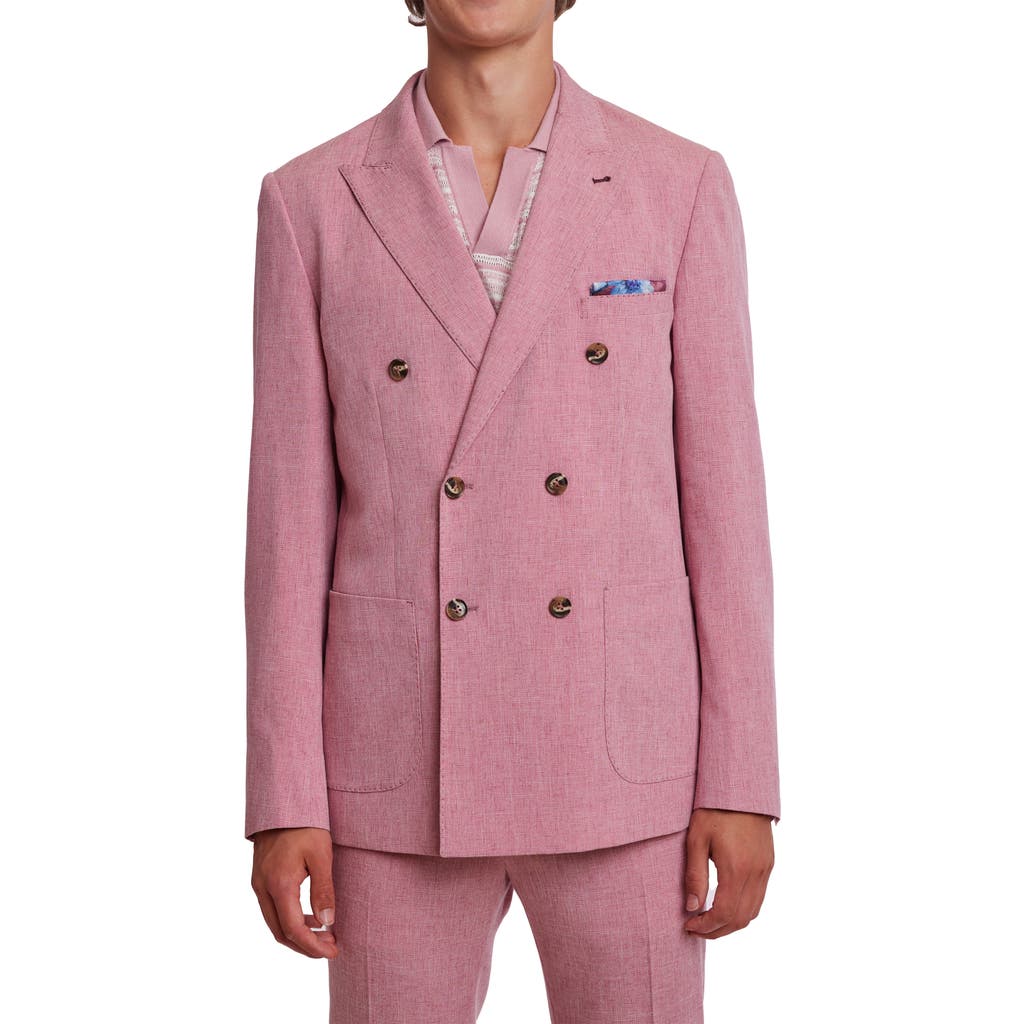 Paisley & Gray Soho Slim Fit Double Breasted Suit Jacket In Pink