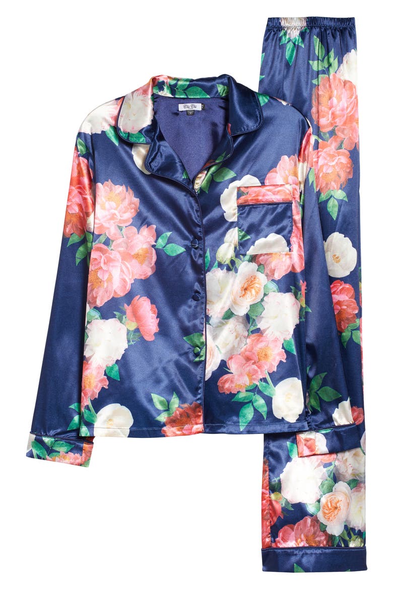 Josie Floral Pajamas, Alternate, color, NAVY