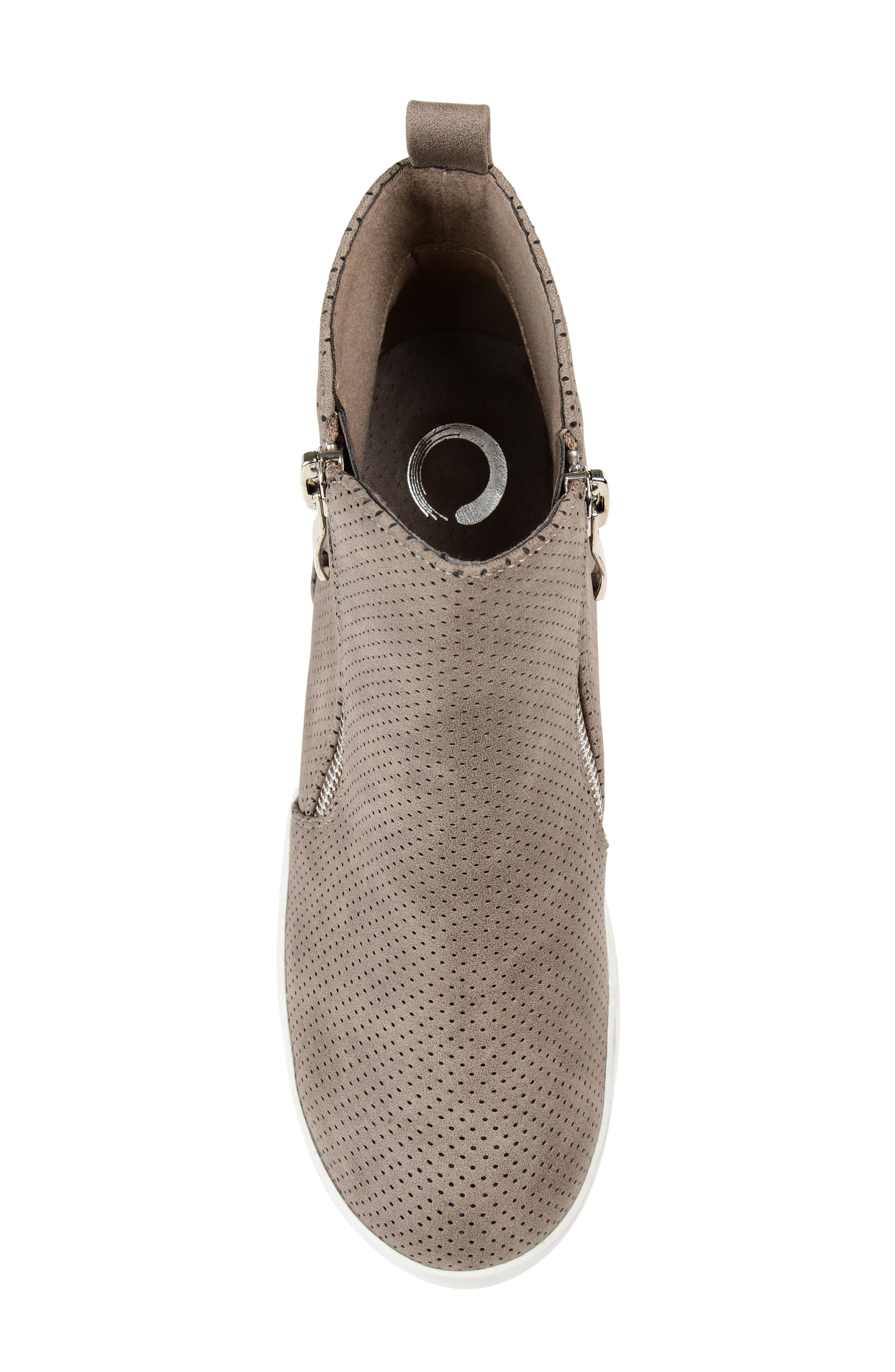 JOURNEE Pennelope Wedge Heel Sneaker, Alternate, color, TAUPE