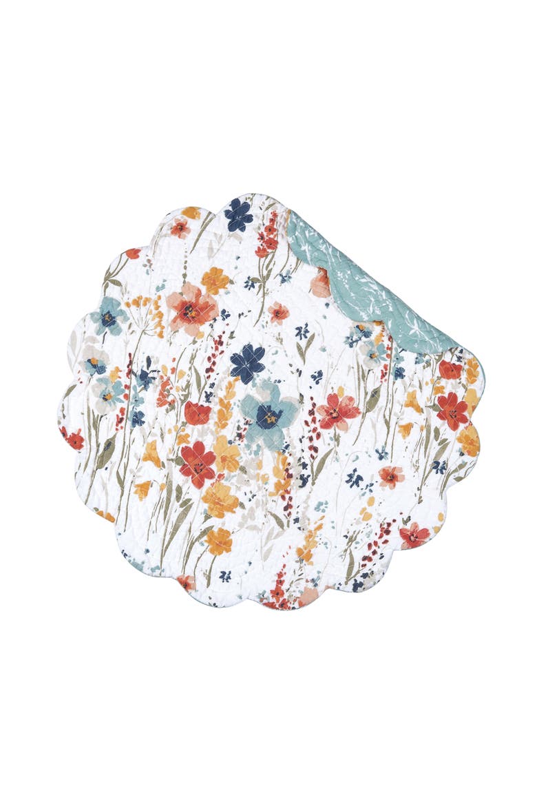 Sheila Round Placemats Set of 6, 17", Alternate, color, Blue