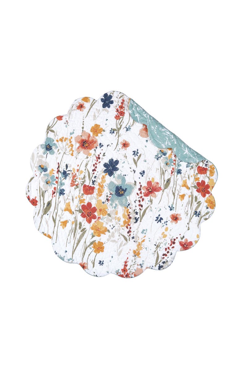 C&F Home Sheila Round Placemats Set of 6, 17", Alternate, color, Blue