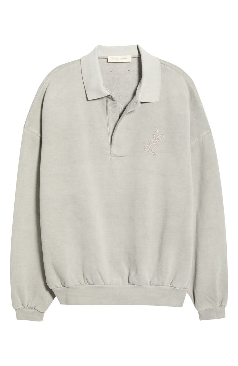 Fear of God Essentials Classic Polo Sweatshirt, Main, color, Smoke Grey