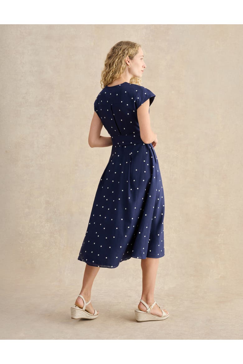 Samantha Polka Dot Midi Dress, Alternate, color, Midnightivory