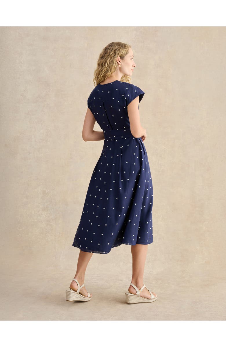 HOBBS LONDON Samantha Polka Dot Midi Dress, Alternate, color, Midnightivory