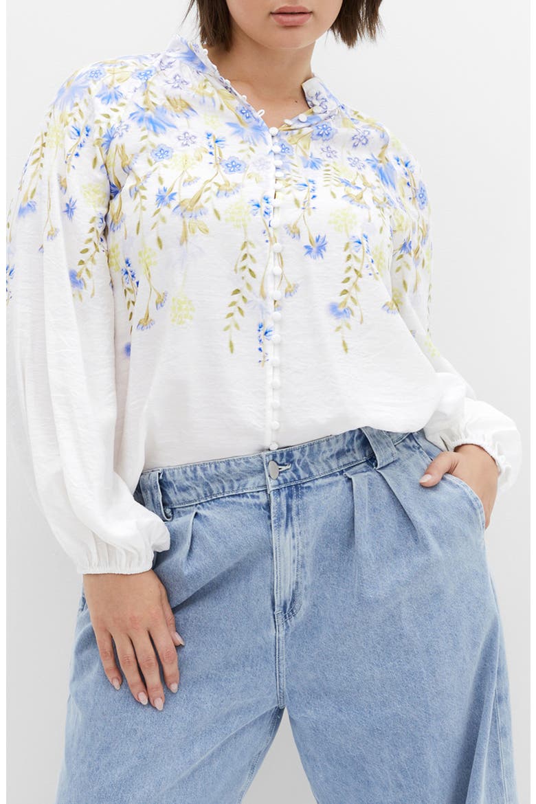 Lilliana Satin Shirt, Main, color, MEADOW IVORY