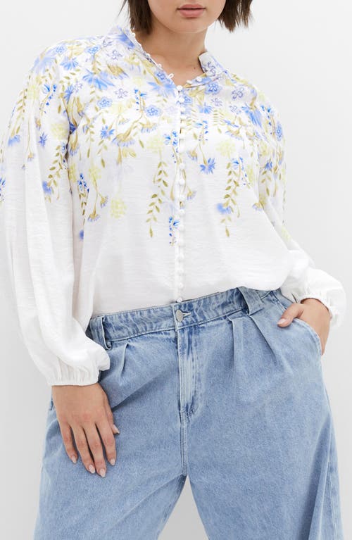 City Chic Lilliana Satin Shirt In White
