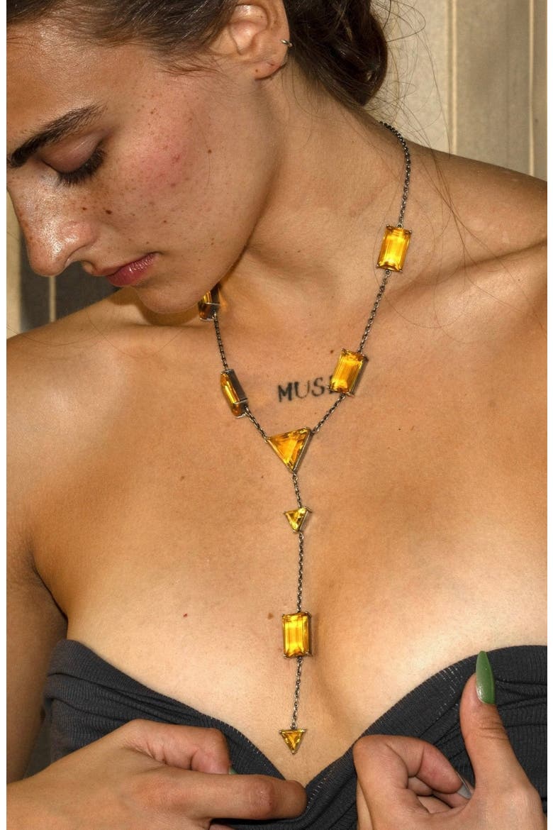 Slink Y-Chain Necklace, Alternate, color, Golden