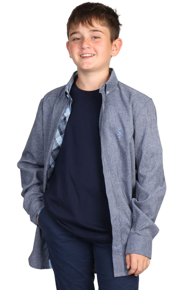 TailorByrd Kids' Textured Mélange Sport Shirt, Alternate, color, 