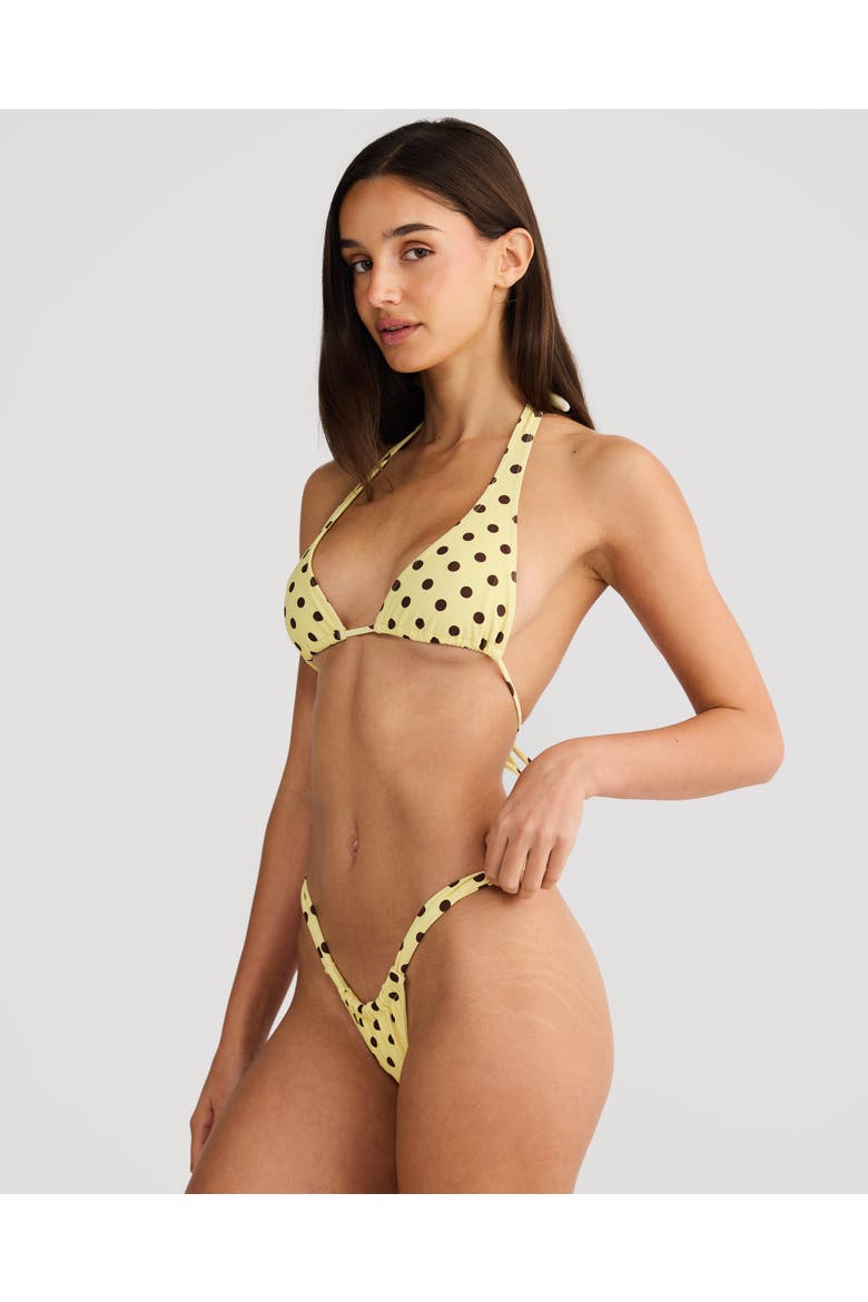 Capri Swim Top, Alternate, color, Yellow Polka